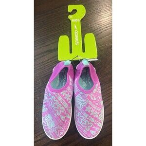 Speedo Kids Splash & Sun Booties Swim Water Shoes Slip On XL 11-12 Violet NEW